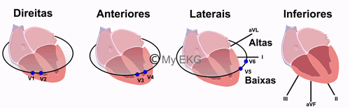 Derivações do Eletrocardiograma: Direitas, Anteriores, Laterais e Inferiores